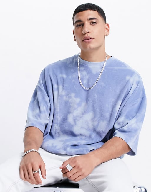 ASOS DESIGN set in blue terry tie dye