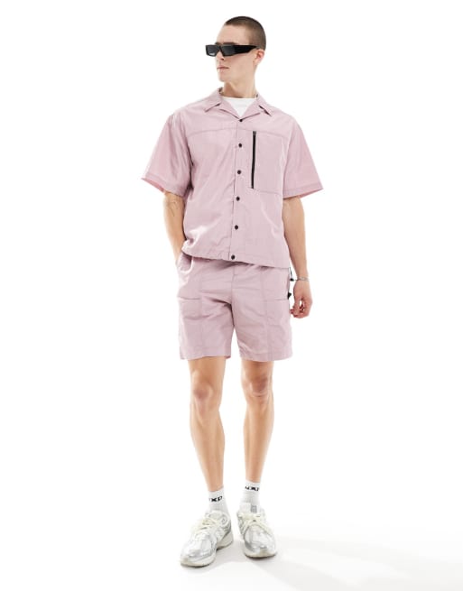 ASOS DESIGN – Set in Rosa mit Utility-Details