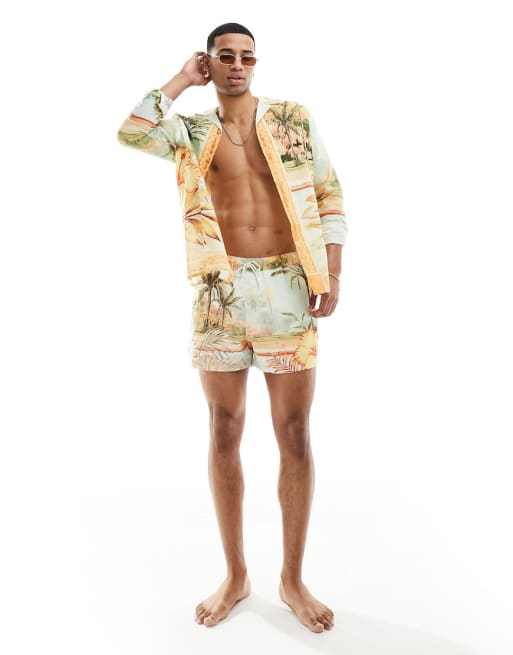 ASOS DESIGN set in tropical scenic print