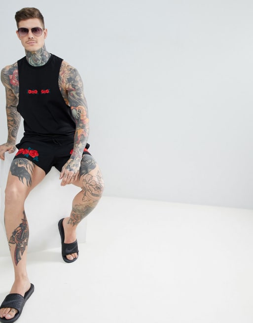 ASOS – DESIGN – Set med rosbroderi