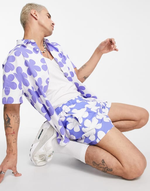 ASOS DESIGN – Set mit Blumenmuster und superkurzem Schnitt