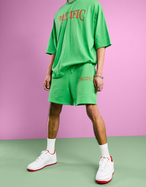 ASOS DESIGN set with text print in green
