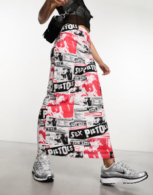 Asos Design Sex Pistols All Over Print Top And Skirt Set Asos