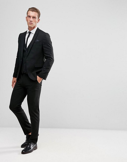 ASOS DESIGN skinny fit suit in black