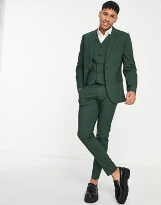 ASOS DESIGN skinny suit in forest green