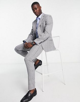 ASOS DESIGN skinny suit in grey check