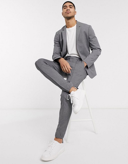 ASOS DESIGN skinny suit in grey jersey