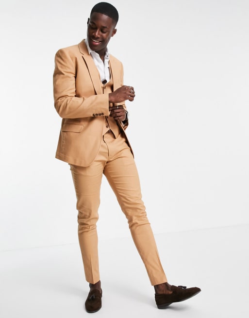 ASOS DESIGN skinny suit in beige … curated on LTK