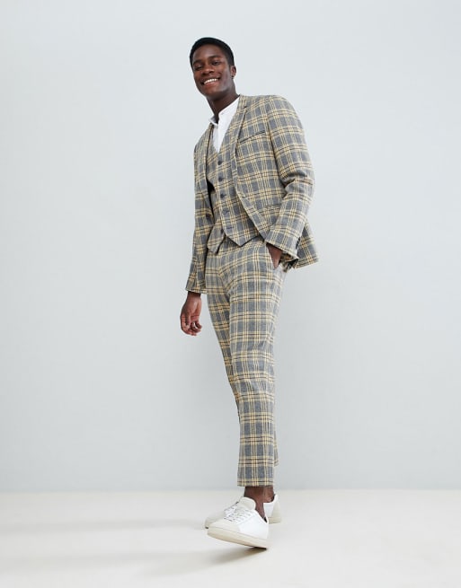 ASOS DESIGN skinny suit in yellow plaid check | ASOS