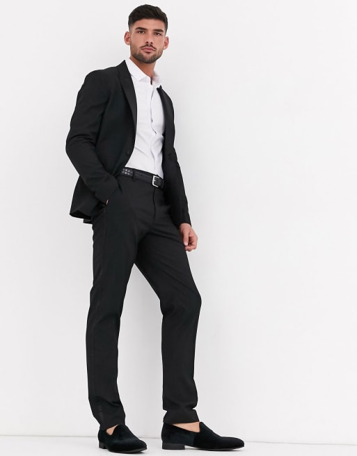 ASOS DESIGN skinny tuxedo suit in black | ASOS