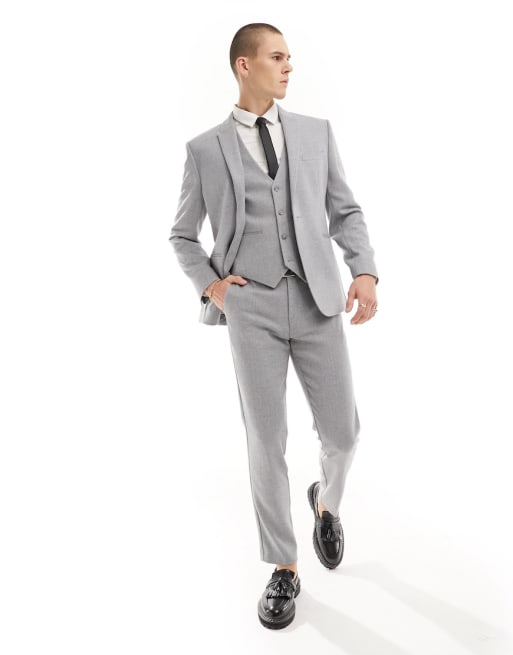 Buy Gray Slim Fit Wool Suit by  with Free Shipping