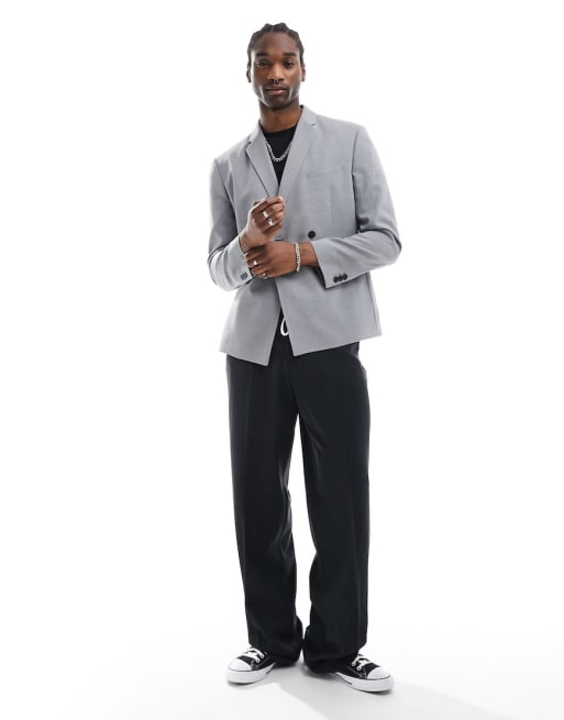 ASOS DESIGN slim suit jacket in mid gray