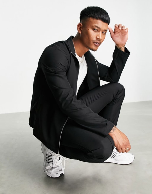 ASOS DESIGN slim smart co-ord in black