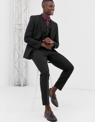 mens slim black suit