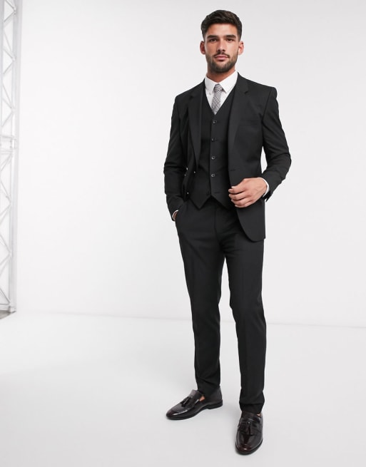 ASOS DESIGN slim suit in black