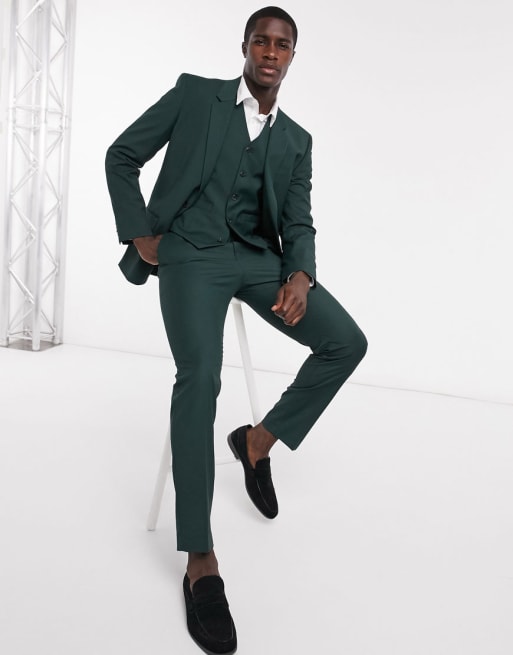 ASOS DESIGN slim suit in bottle green