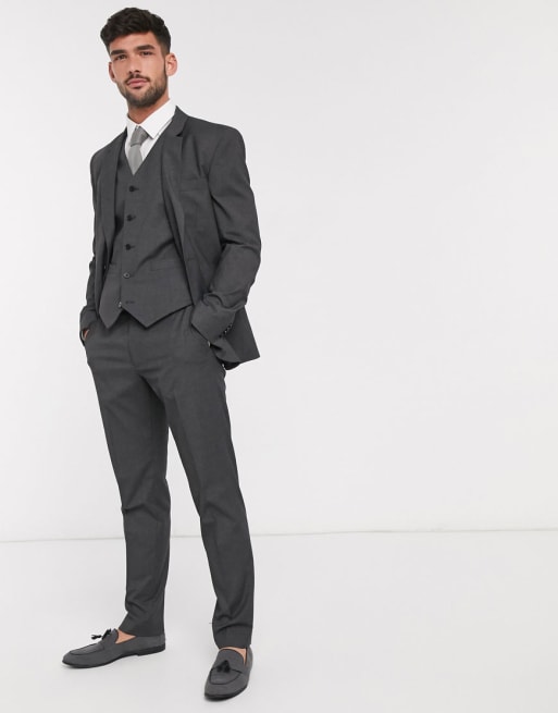 ASOS DESIGN slim suit in charcoal | ASOS