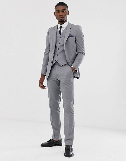 ASOS DESIGN slim suit in mid grey