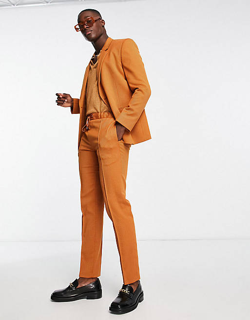 ASOS DESIGN slim suit in orange twill | ASOS