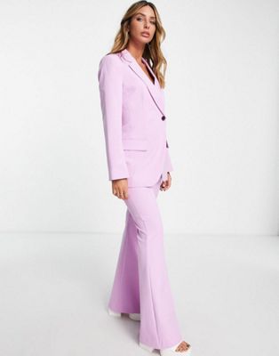 ASOS DESIGN flare suit trousers in pink