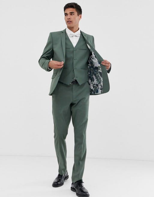 ASOS DESIGN slim suit in sage green