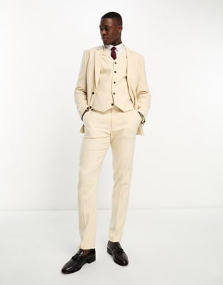 ASOS DESIGN slim suit in sand | ASOS