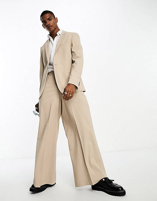 ASOS DESIGN slim suit in stone color | ASOS