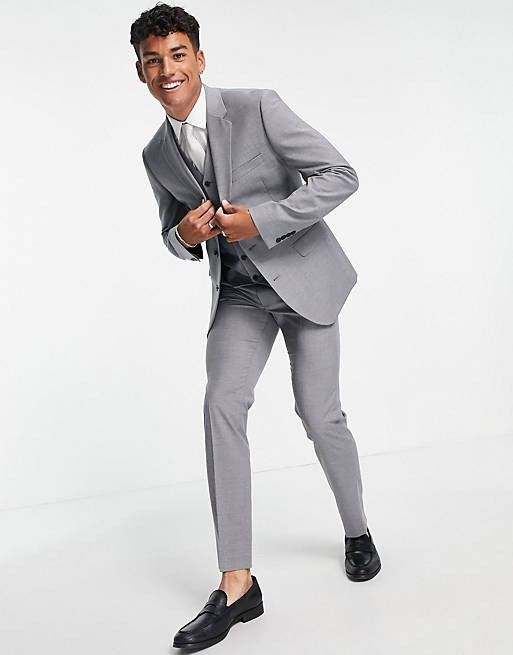 ASOS DESIGN slim suit in	grey