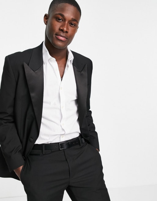 ASOS DESIGN slim tuxedo in black suit jacket