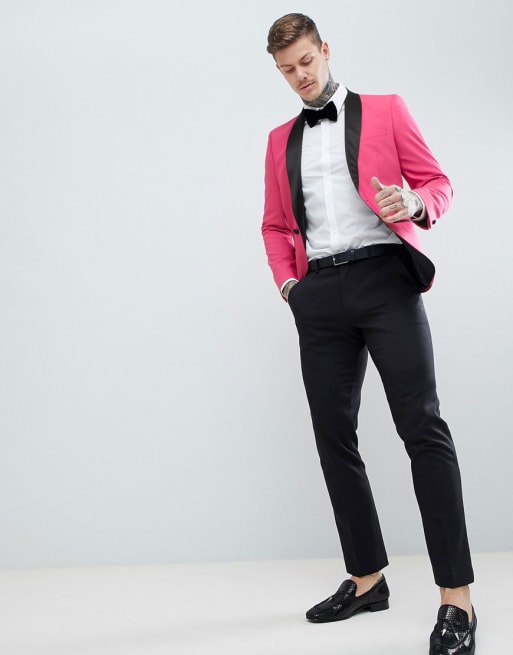 white and pink tuxedo