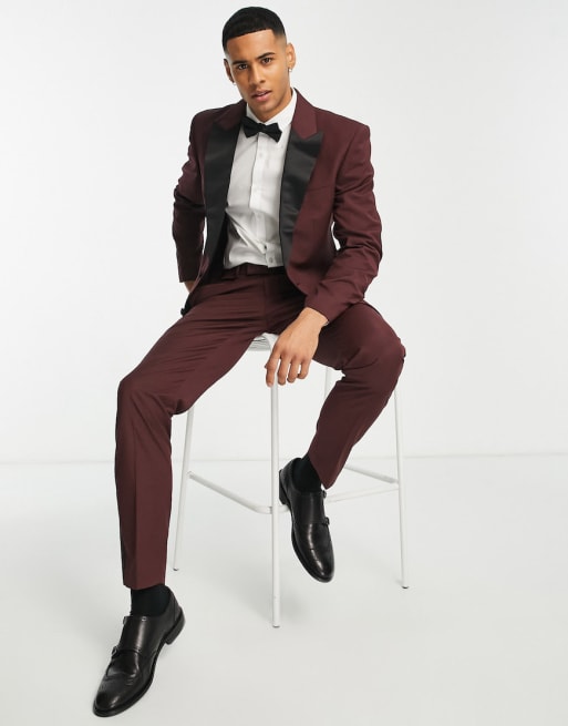 Maroon Tuxedo Blazer