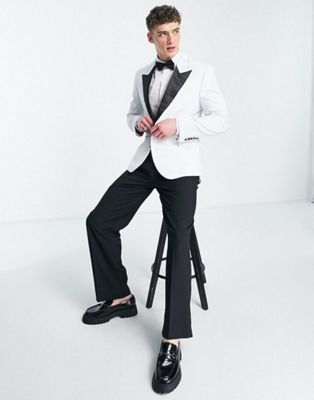 ASOS DESIGN slim tuxedo with satin side stripe