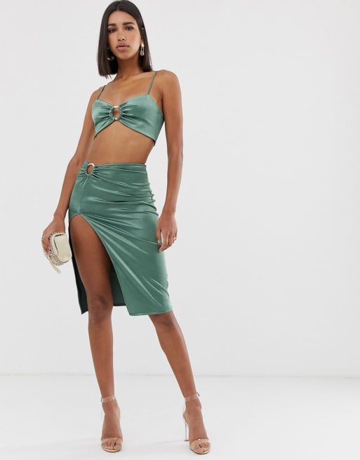 ASOS DESIGN suit two-piece satin bralette