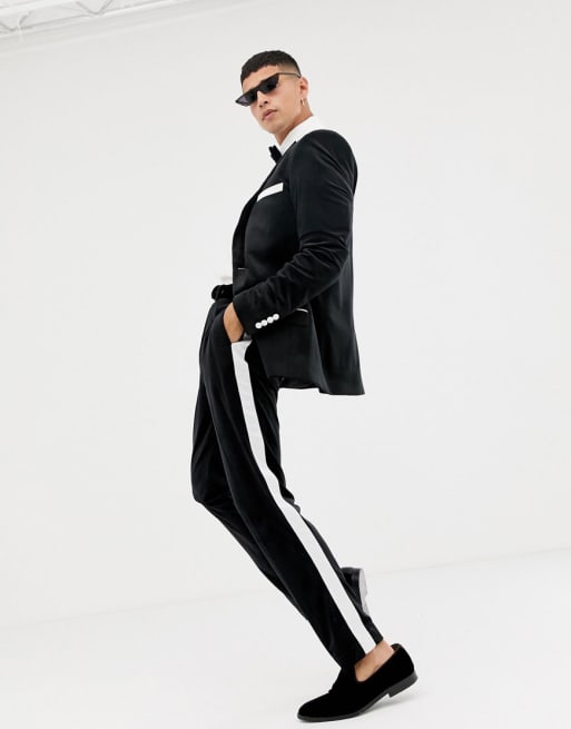 ASOS DESIGN small smokinghabit i sort med hvid tipping