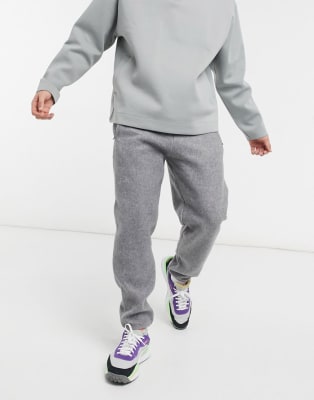 ASOS DESIGN smart co-ord wool look track jacket in grey melange