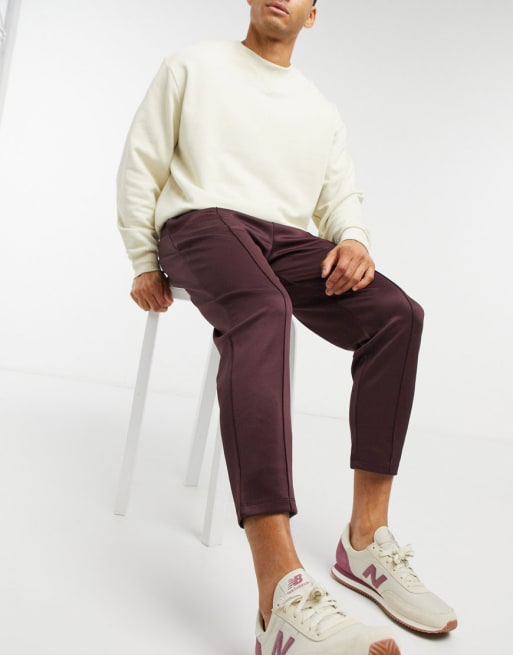 ASOS DESIGN smart set in brown scuba
