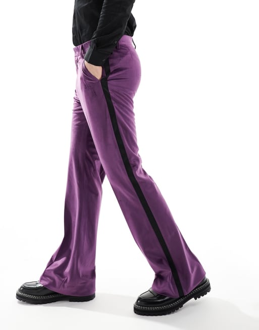 ASOS DESIGN - Smoking ajusté en velours - Violet