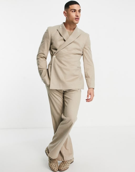 ASOS DESIGN soft touch skinny suit in beige