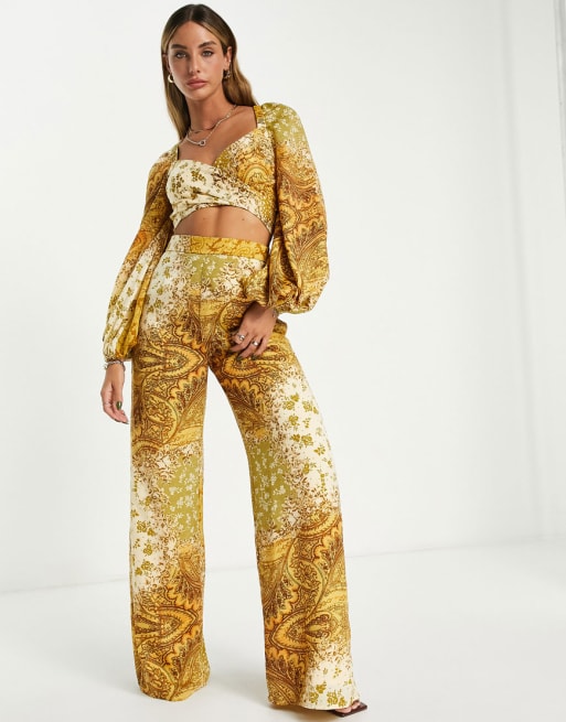 Unlimited Inspiration One Shoulder Crop Top & Palazzo Pants Set