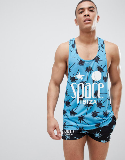 ASOS DESIGN Space Ibiza all over palm print two-piece 