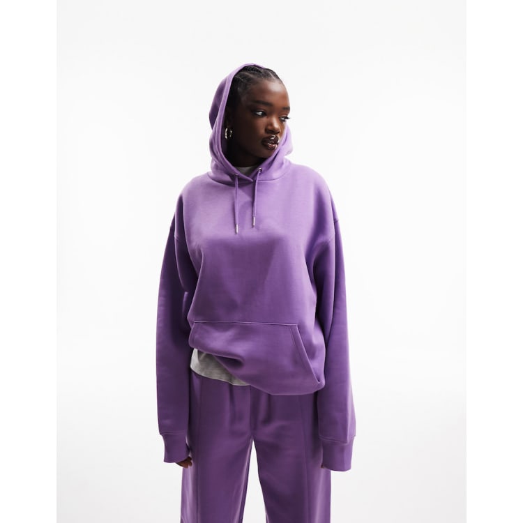 ASOS DESIGN straight leg sweatpants hoodie set in purple ASOS
