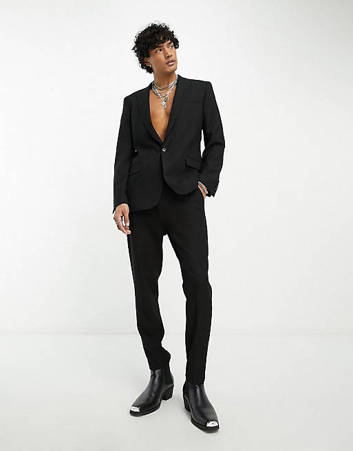 ASOS DESIGN suit in black glitter | ASOS