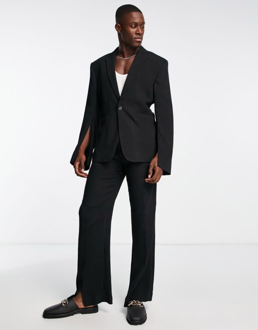 ASOS DESIGN suit in black plisse | ASOS