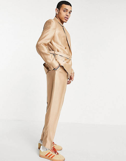 ASOS DESIGN suit in gold metallic