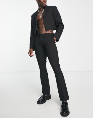 ASOS DESIGN super cropped suit in black