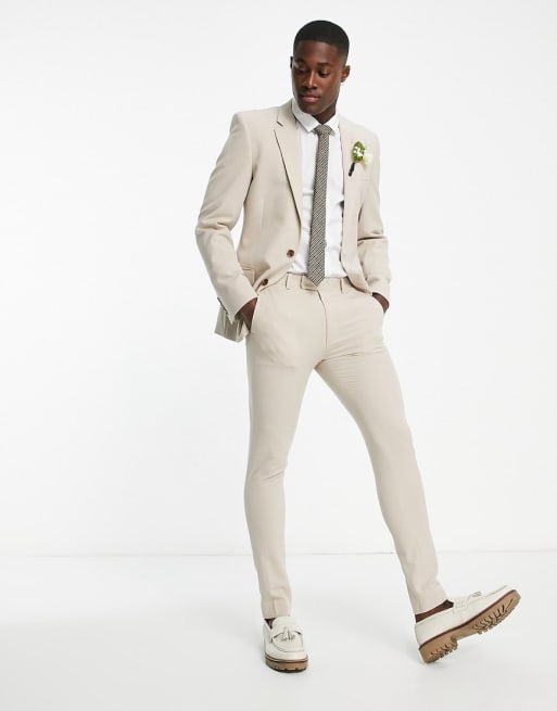 ASOS DESIGN skinny suit in beige … curated on LTK