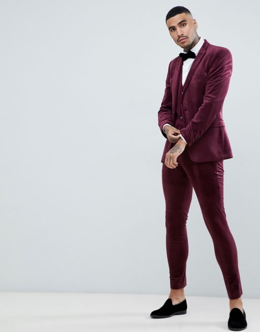 Burgundy hot sale turtleneck suit