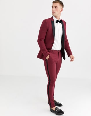 afstuderen picknick Omgekeerd ASOS DESIGN - Super skinny smoking i bordeaux | ASOS