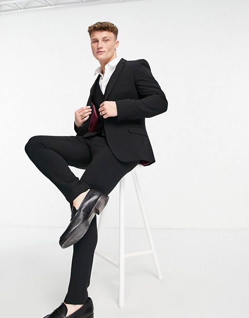 ASOS DESIGN super skinny suit trousers in black
