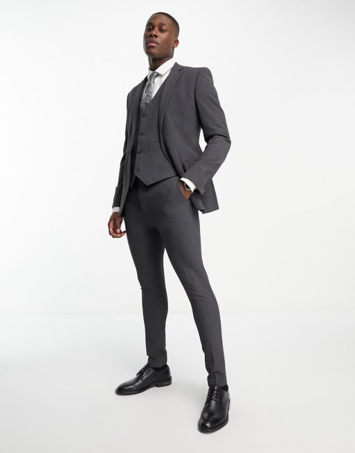 Skinny sale charcoal suit